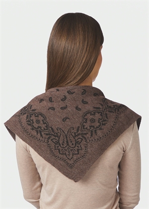 Adelina paisley knit scarf Brown Melange Neo Noir